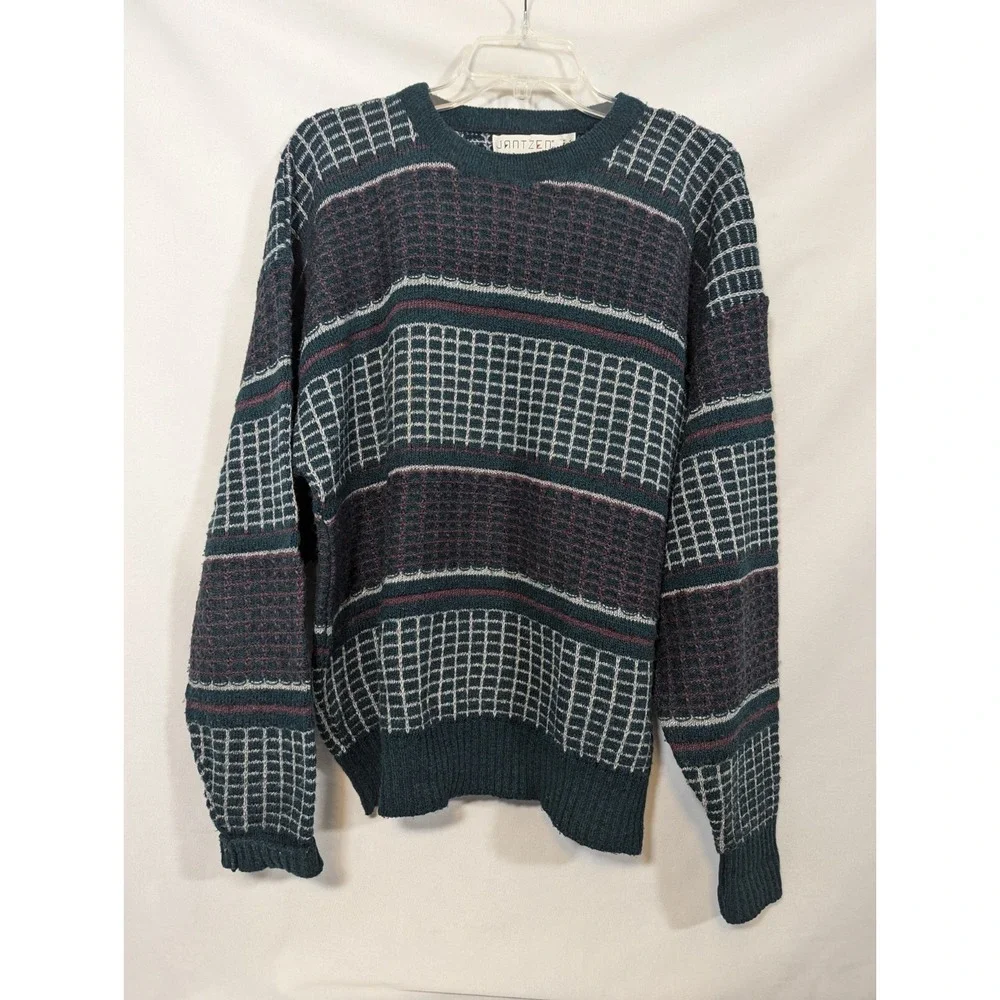 Vintage Jantzen Geometric Knit Sweater; Mens XL; 90s